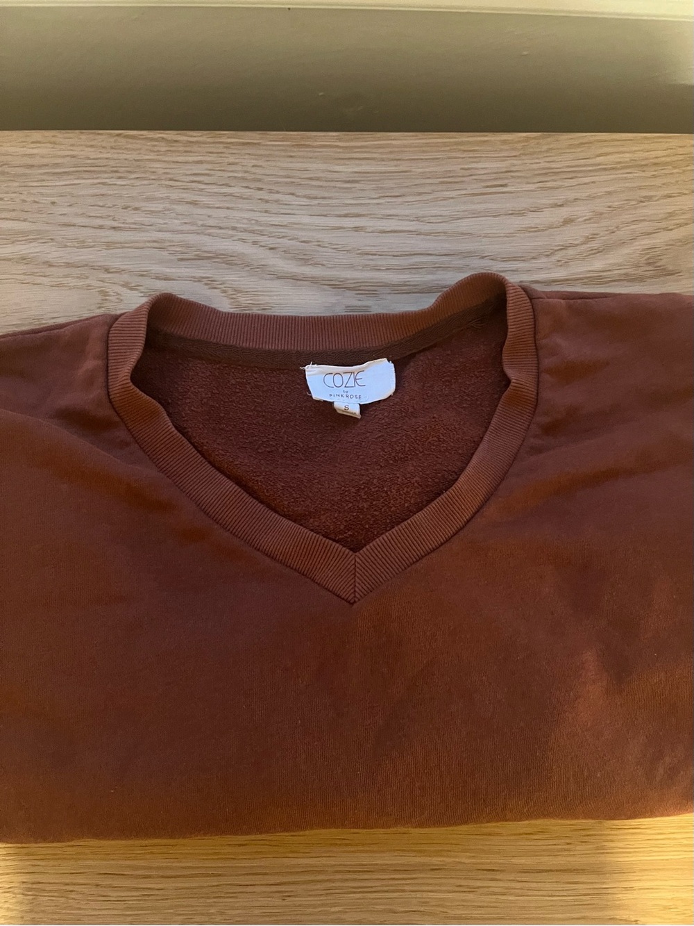 Red women’s V-Neck Sweater - Rust